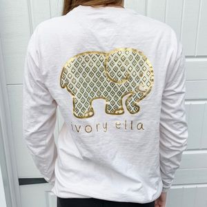 Ivory Ella Long sleeve white and gold shirt!!
